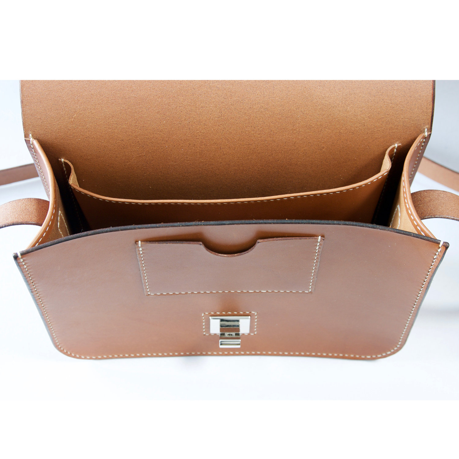 leather crossbody handbag inside view